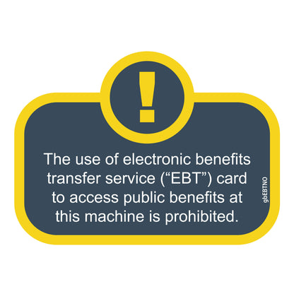 Attention EBT Cards NOT Accepted Decal. 3.2 inches by 2.3 inches in size. 