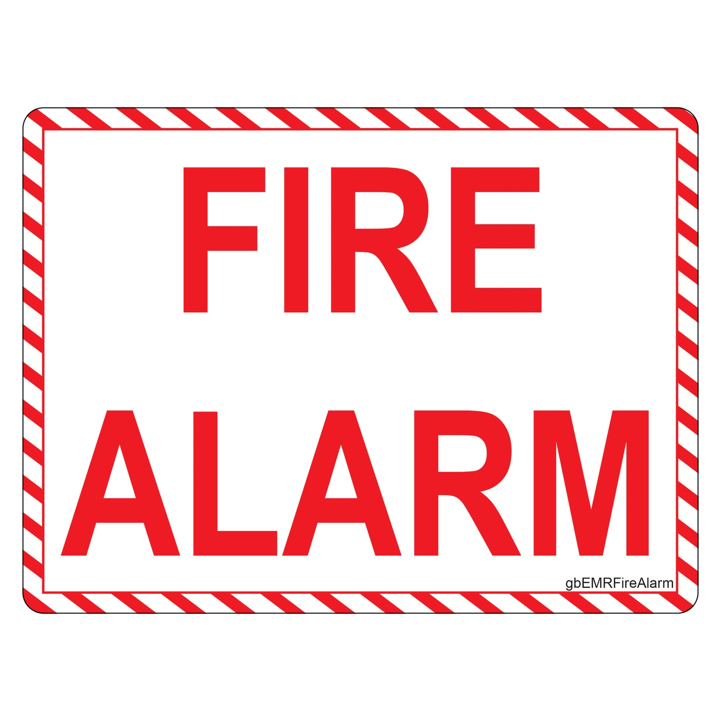 Fire Alarm Decal. 4 inches by 3 inches in size.
