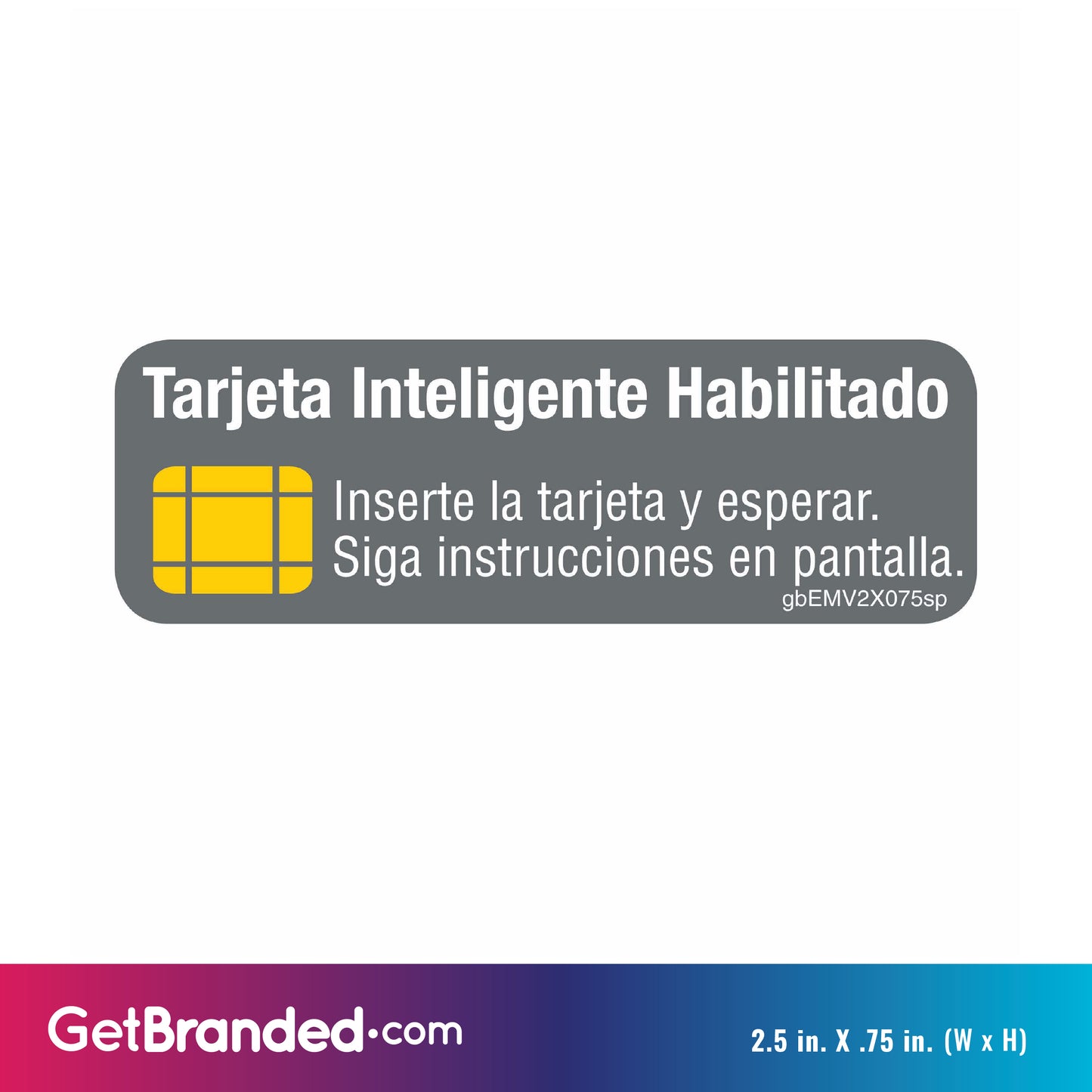Smart Card Decal in Spanish size guide.