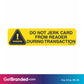 Warning Do Not Jerk Card Decal size guide.