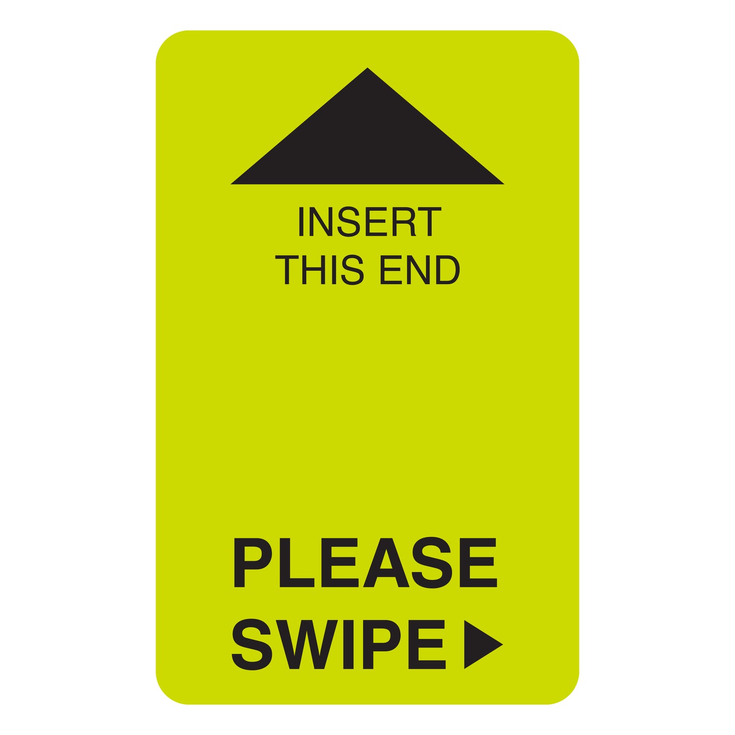"Please Swipe" Card Reader Insert in Lime.
