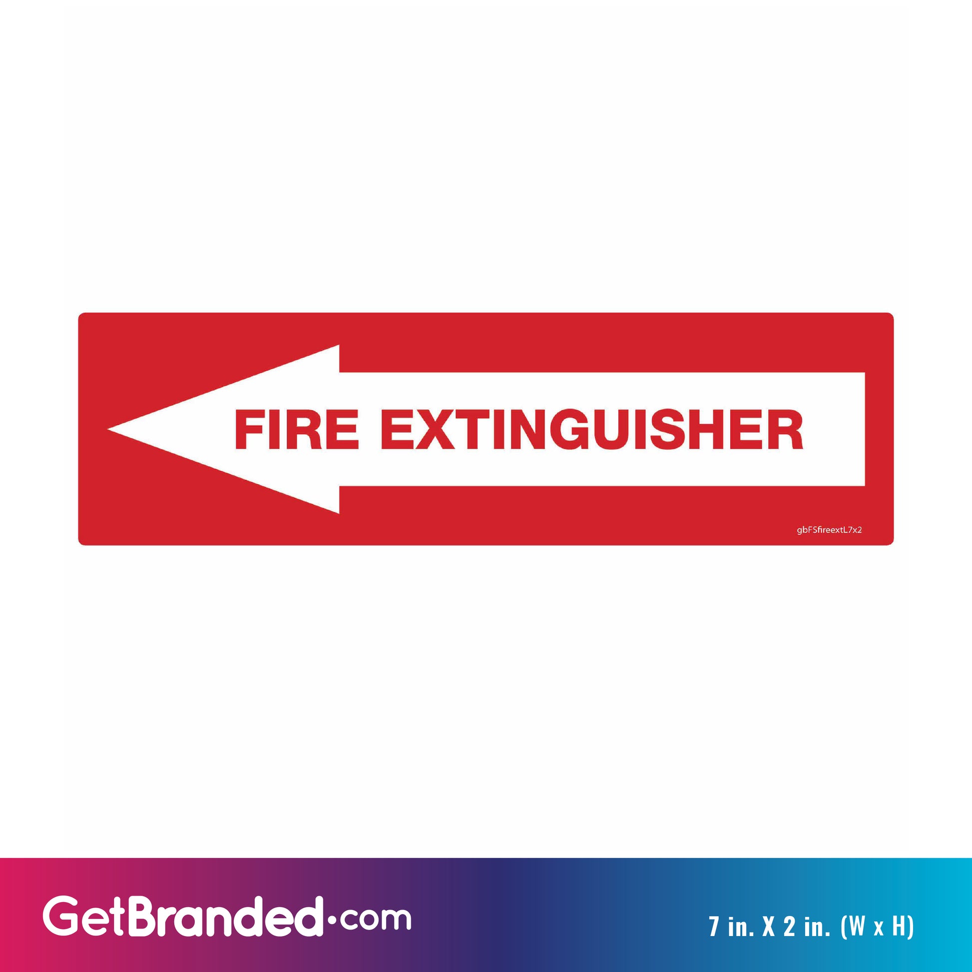 Fire Extinguisher Pointing Left Decal size guide.