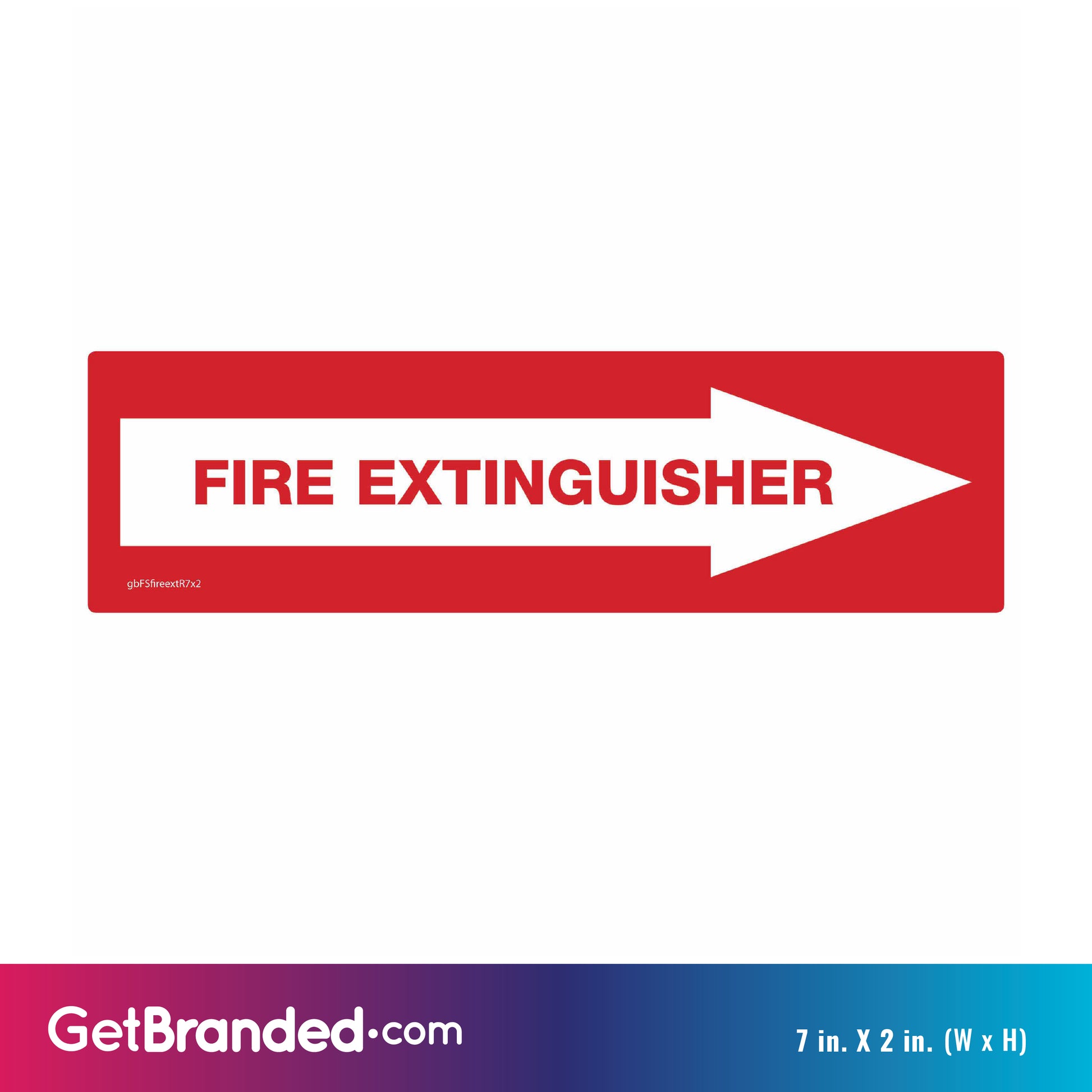 Fire Extinguisher Pointing Right Decal size guide.