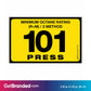 100 Press Octane Rating Decal. 1 inch by 2 inches size guide.