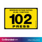 101 Press Octane Rating Decal. 1 inch by 2 inches size guide.