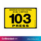 102 Press Octane Rating Decal. 1 inch by 2 inches size guide.
