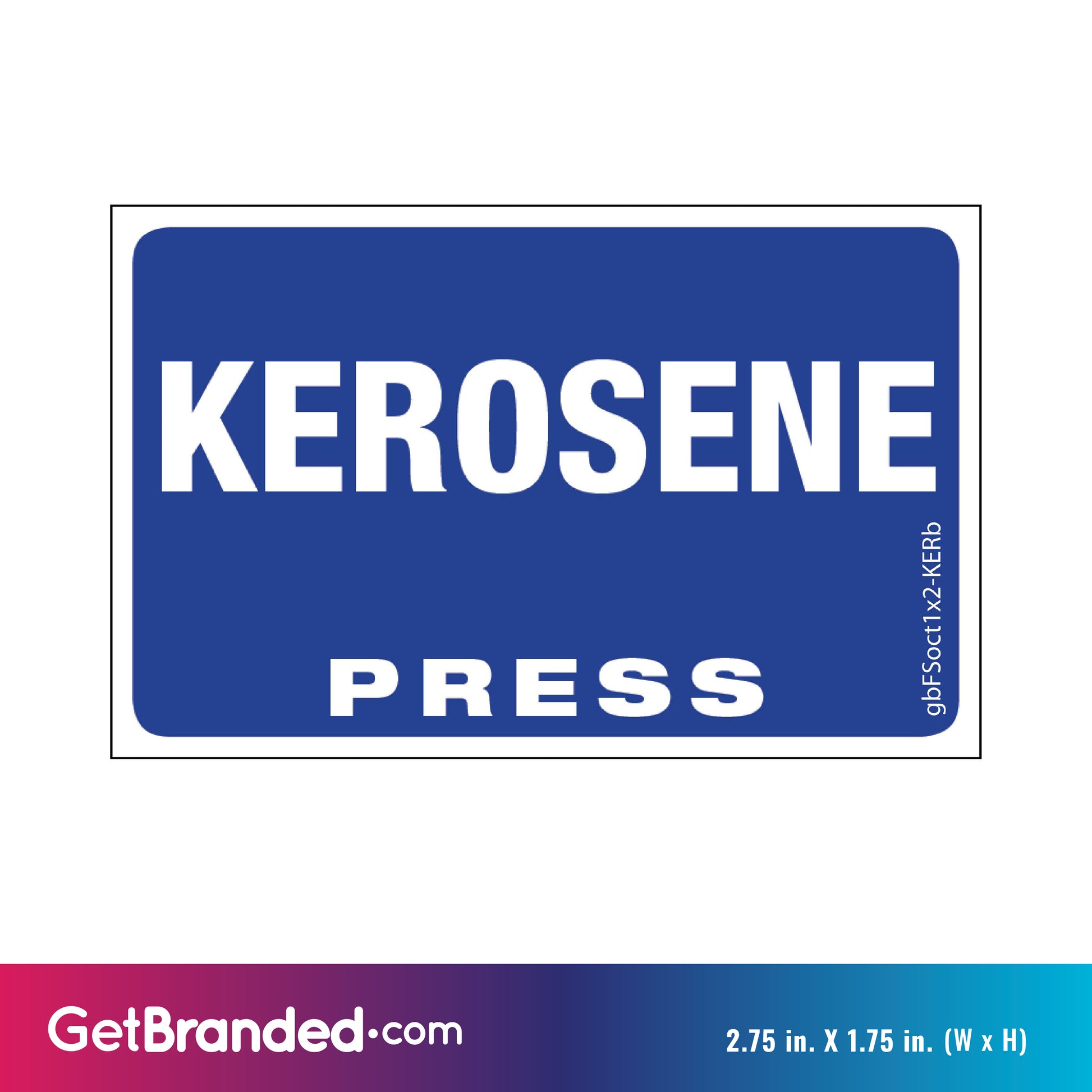 Kerosene Press Octane Rating Decal, Blue size guide.