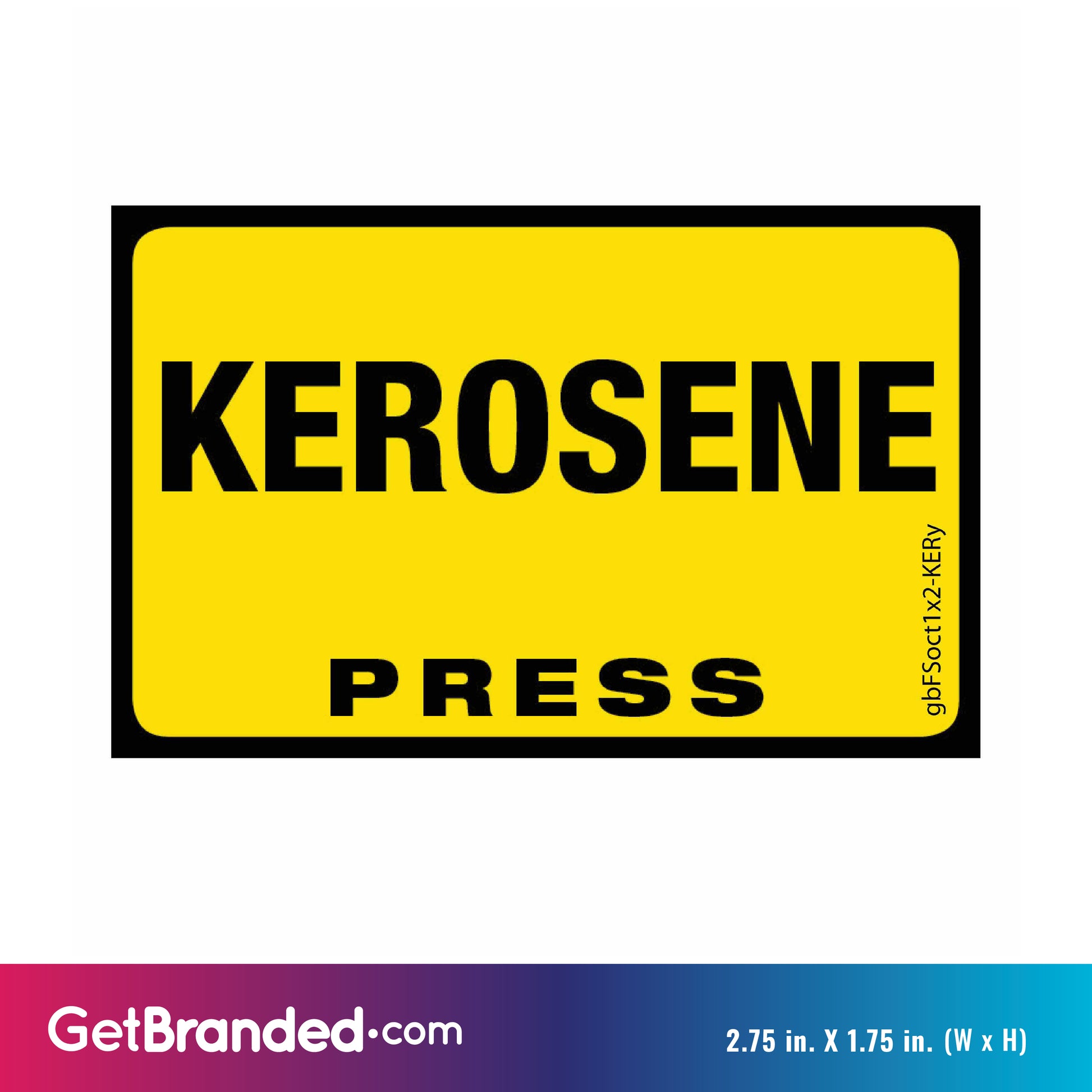 Kerosene Press Octane Rating Decal, Yellow size guide.