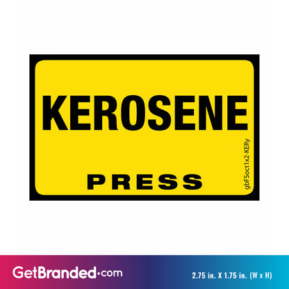 Kerosene Press Octane Rating Decal, Yellow size guide.