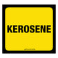 Kerosene Pump Decal, Yellow. 3 inches by 2.75 inches in size. 