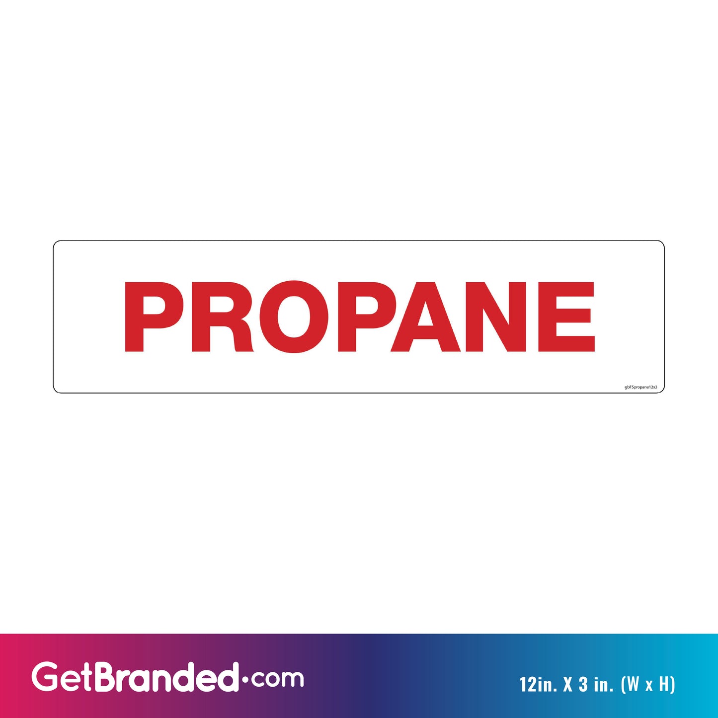 Propane Decal size guide.