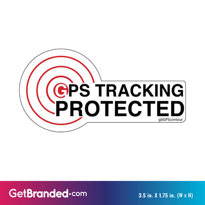 GPS Tracking Protected, Contour Cut Decal size guide.