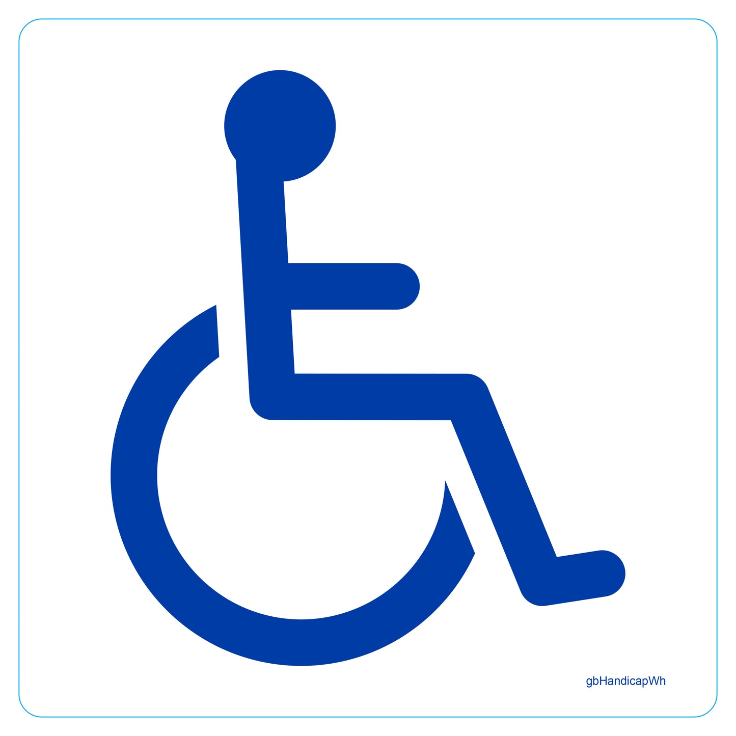 ADA Handicap Decal in White. 4 inches by 3 inches in size.