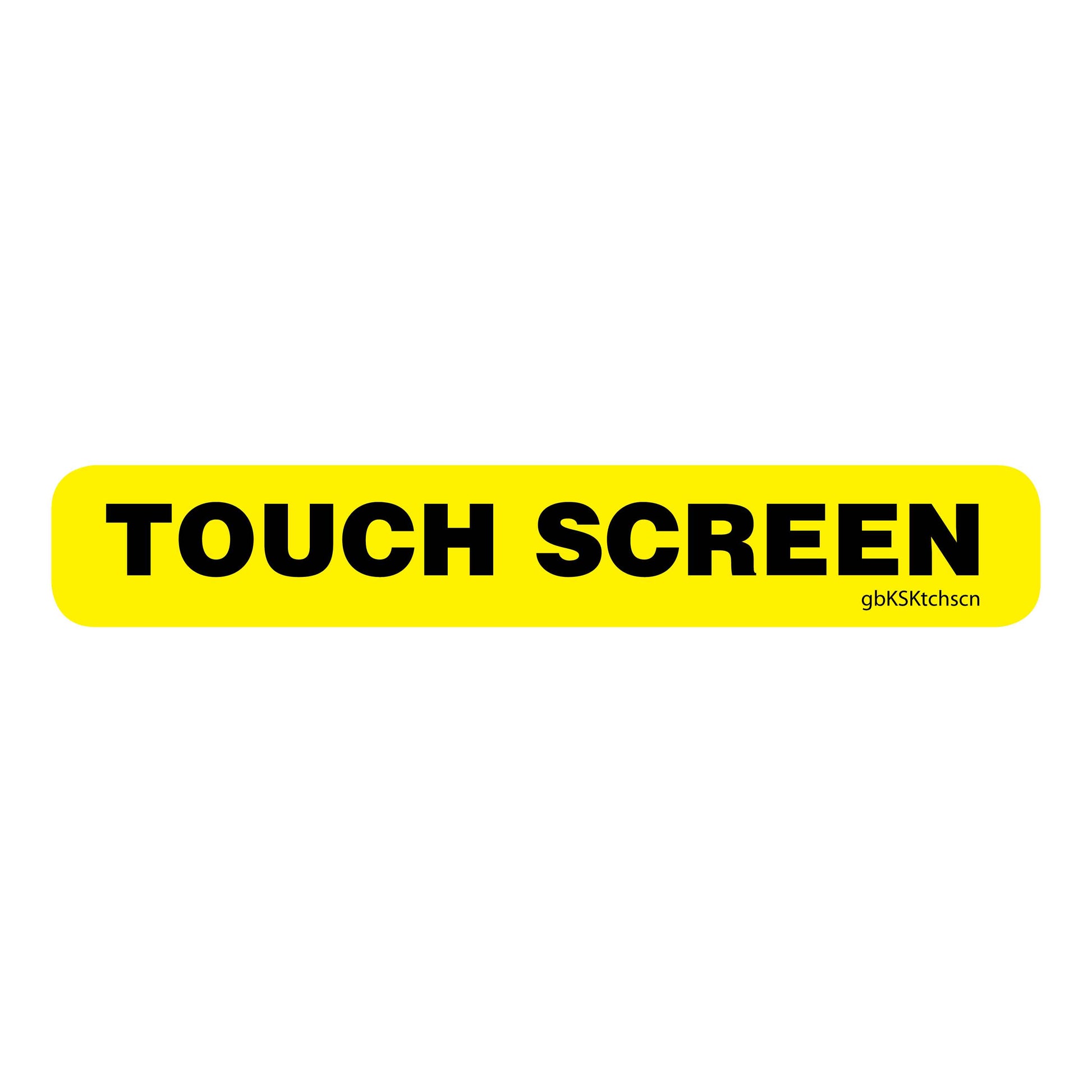 Touch Screen Decal. 3 inches by 5 inches in size. 