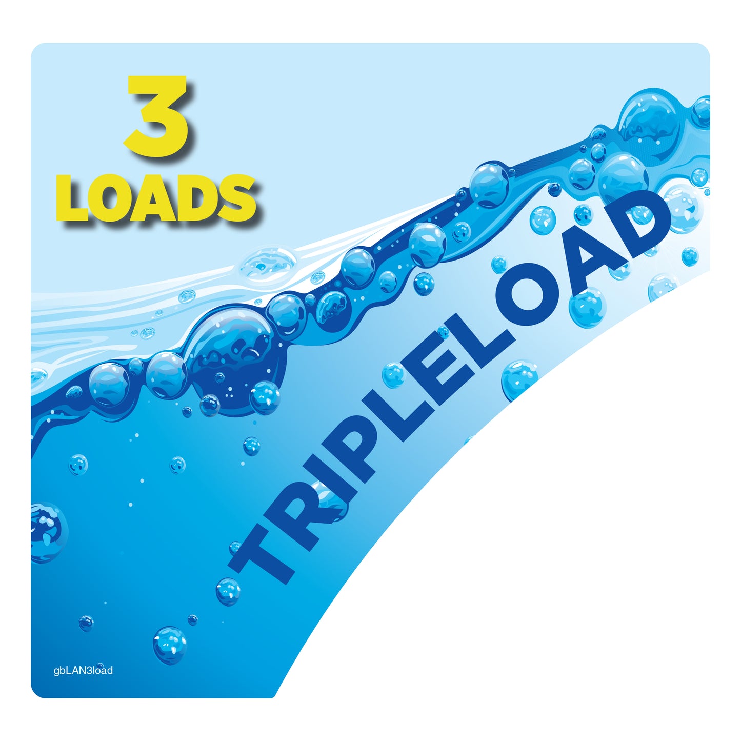Decal for placement on washing machines at Laundromat displaying Tripleload - 3 Loads in size.