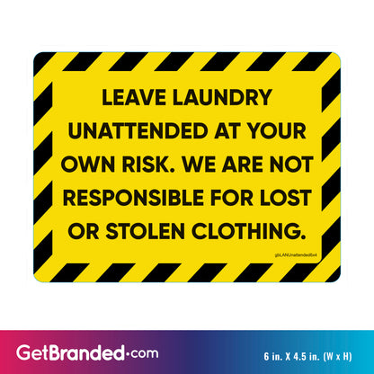 Do Not Leave Laundry Unattended Decal
