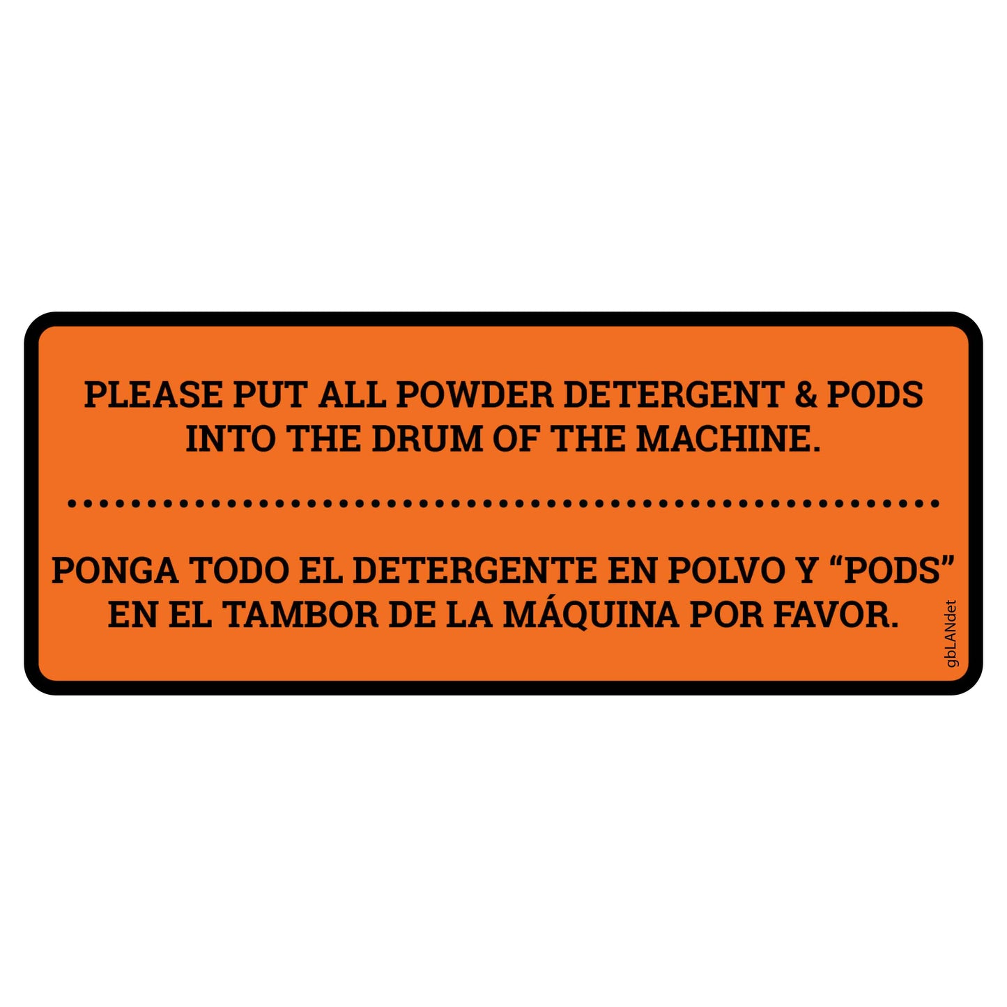 Laundry Detergent Instructions for Laundromat Decal