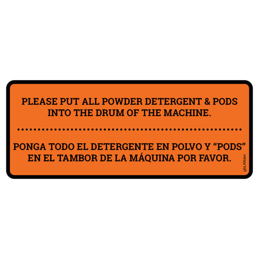Laundry Detergent Instructions for Laundromat Decal