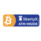 LibertyX ATM Inside Decal. 3 inches by 1 inch in size.