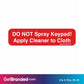 Do Not Spray Keypad, Apply Cleaner to Cloth Decal size guide. 