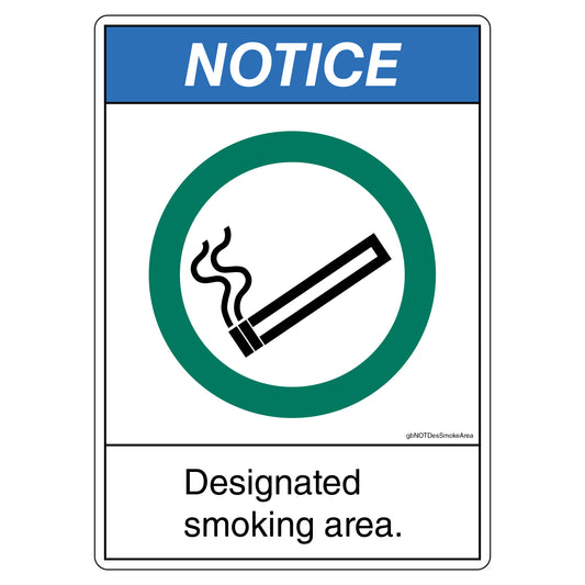 Notice Designated smoking area decal