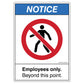 Notice Employees Only Beyond This Point Decal. 