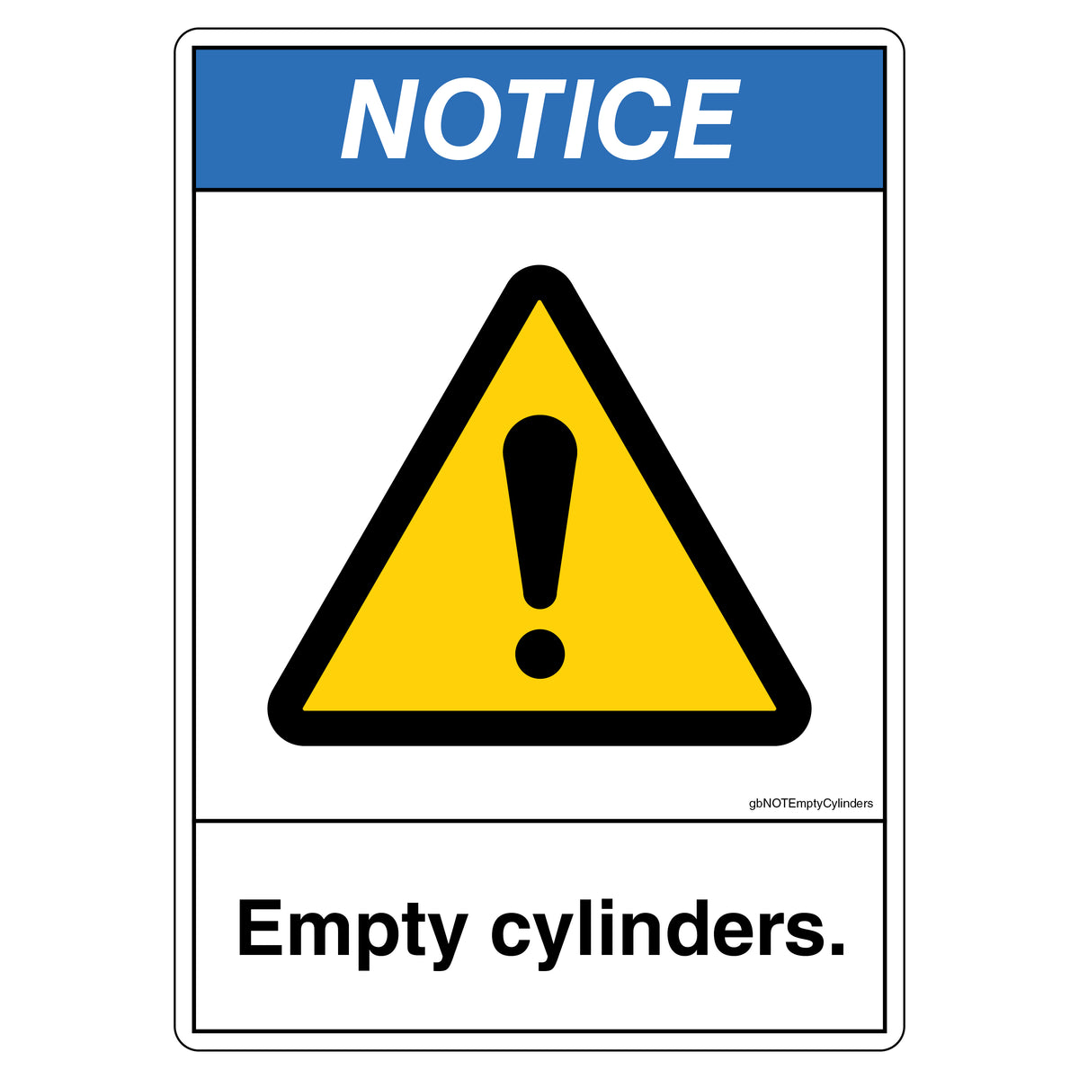 Empty Cylinders Notice Decal – GetBranded.com