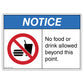 Notice No Food or Drink Allowed Beyond This Point Decal. 