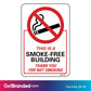 This is a Smoke Free Building Decal size guide.