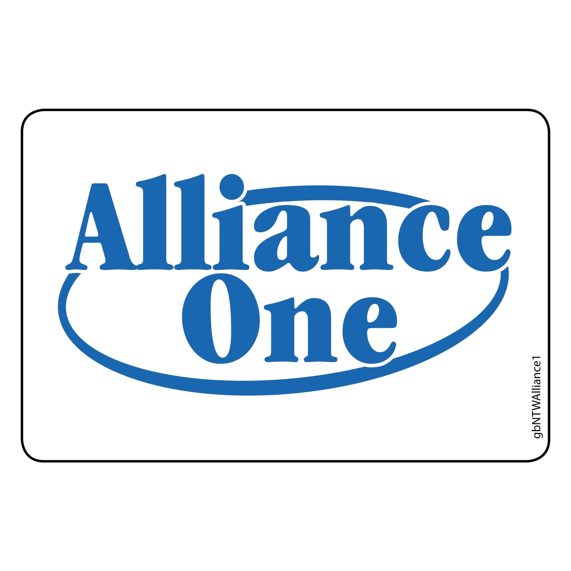 Single Network Decal, Alliance One. 3 inches by 2 inches in size.