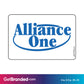 Single Network Decal, Alliance One size guide. 3 inches by 2 inches in size.