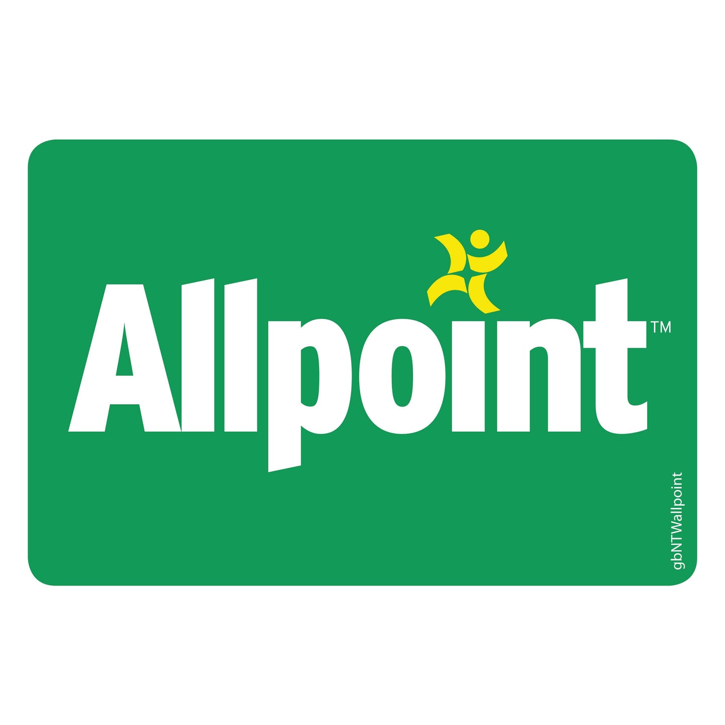 Single Network ATM Decal, Allpoint. 3 inches by 2 inches in size.