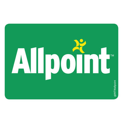 Single Network ATM Decal, Allpoint. 3 inches by 2 inches in size.