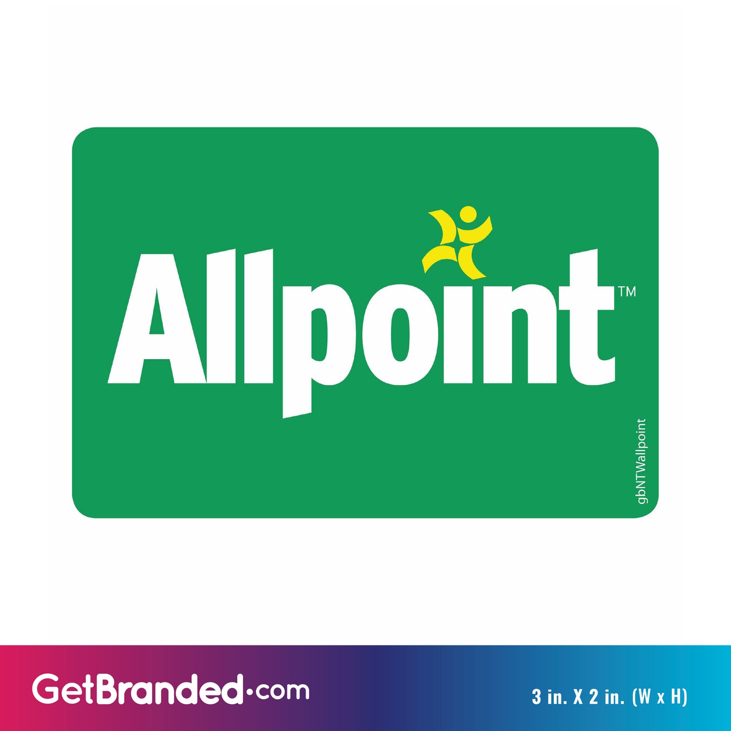 Single Network ATM Decal, Allpoint  size guide.