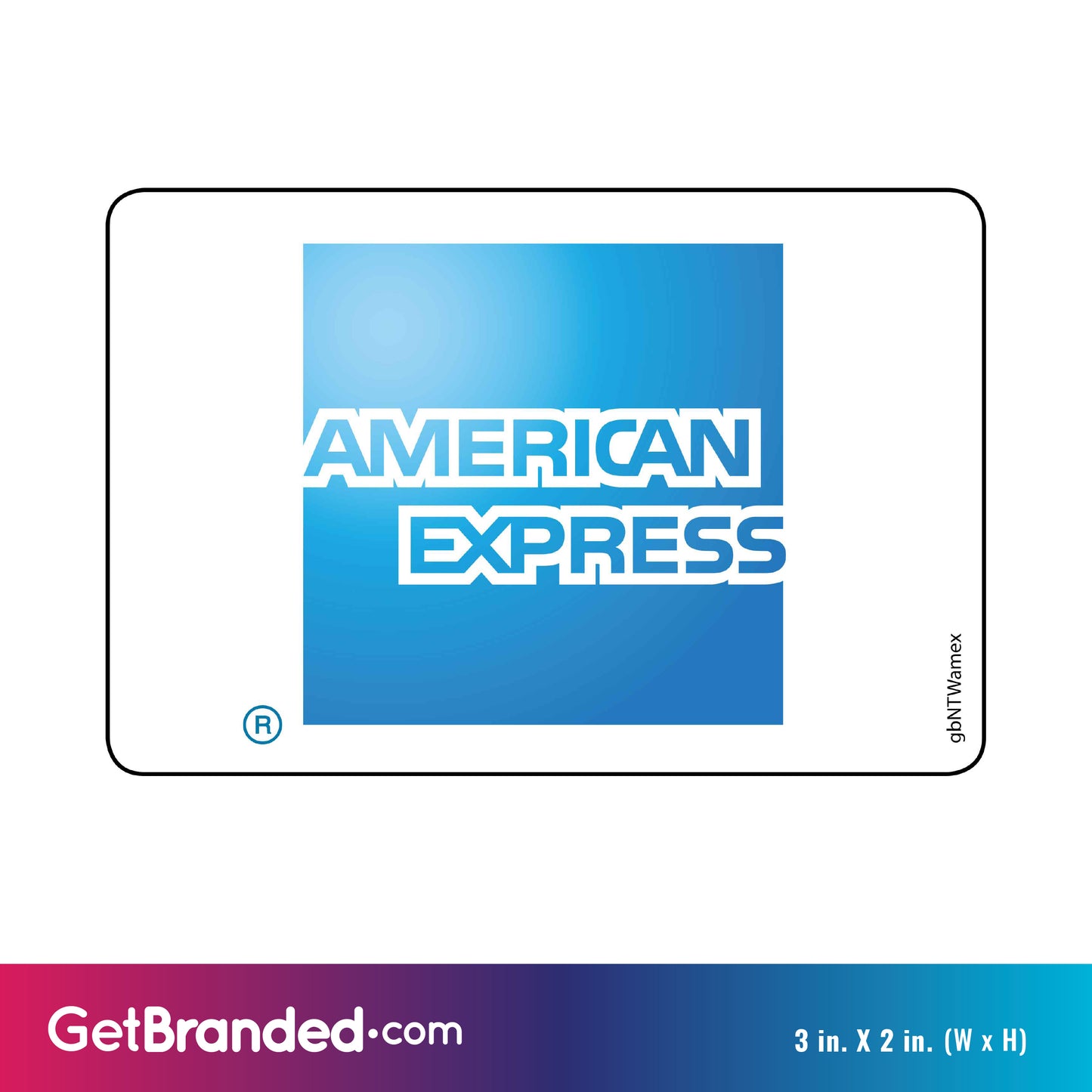 Single Network Decal, American Express size guide.