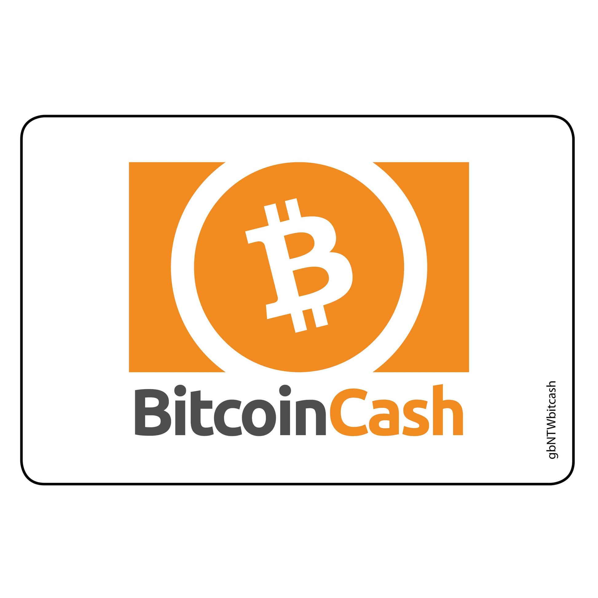 Single Network Decal, Bitcoin Cash Decal. 3 inches by 2 inches in size.