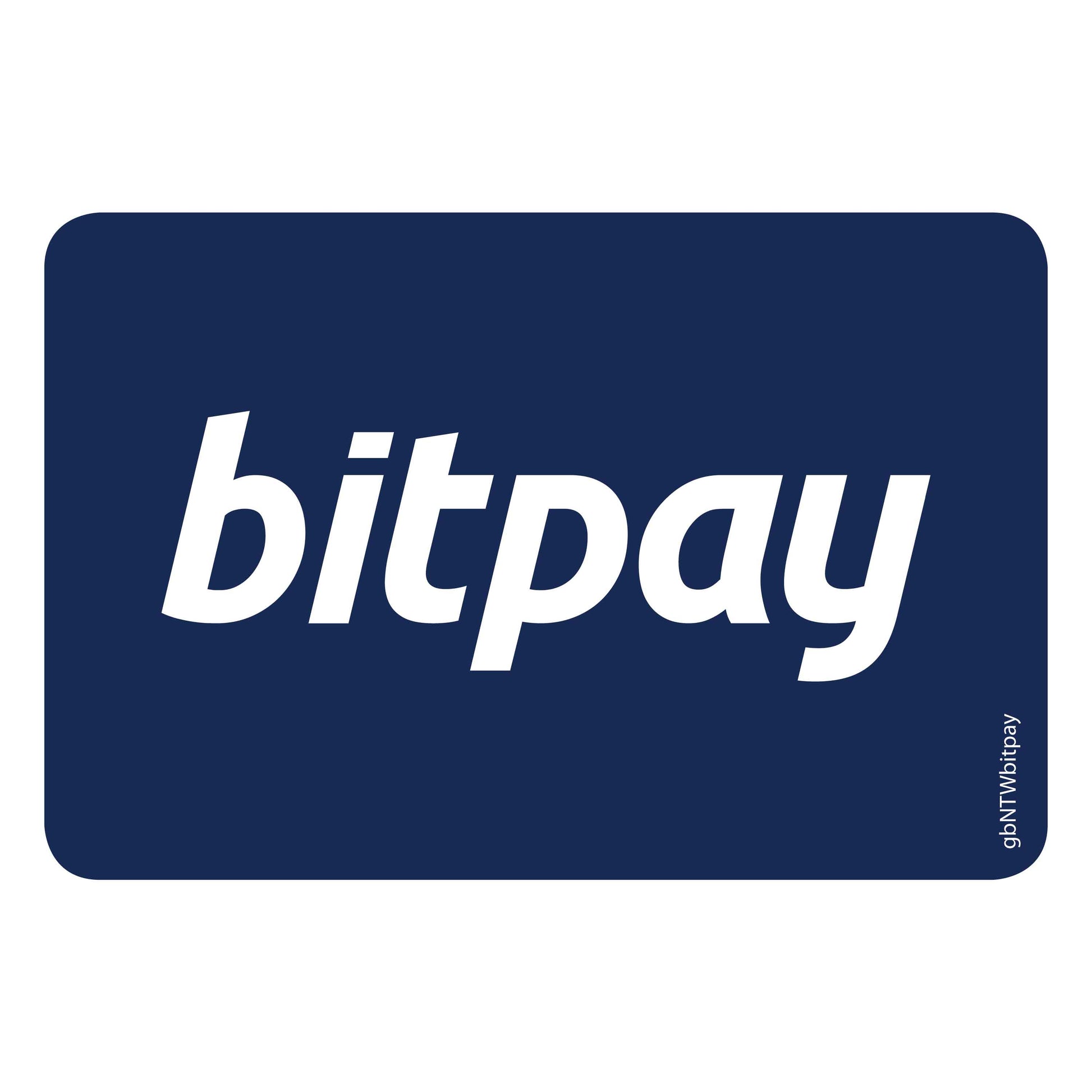 Single Network Decal, Bitpay Blue. 3 inches by 2 inches in size.