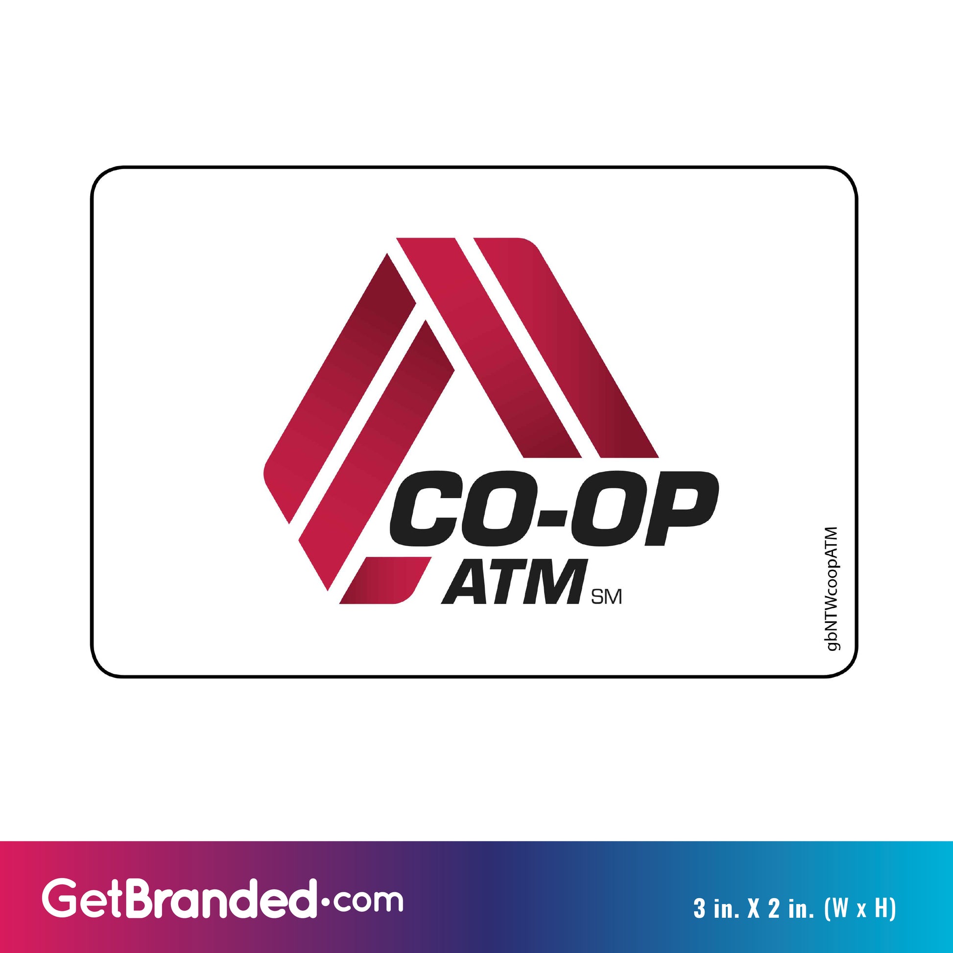 Single Network Decal, Co-op ATM size guide.