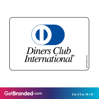 Single Network Decal, Diners Club International size guide.