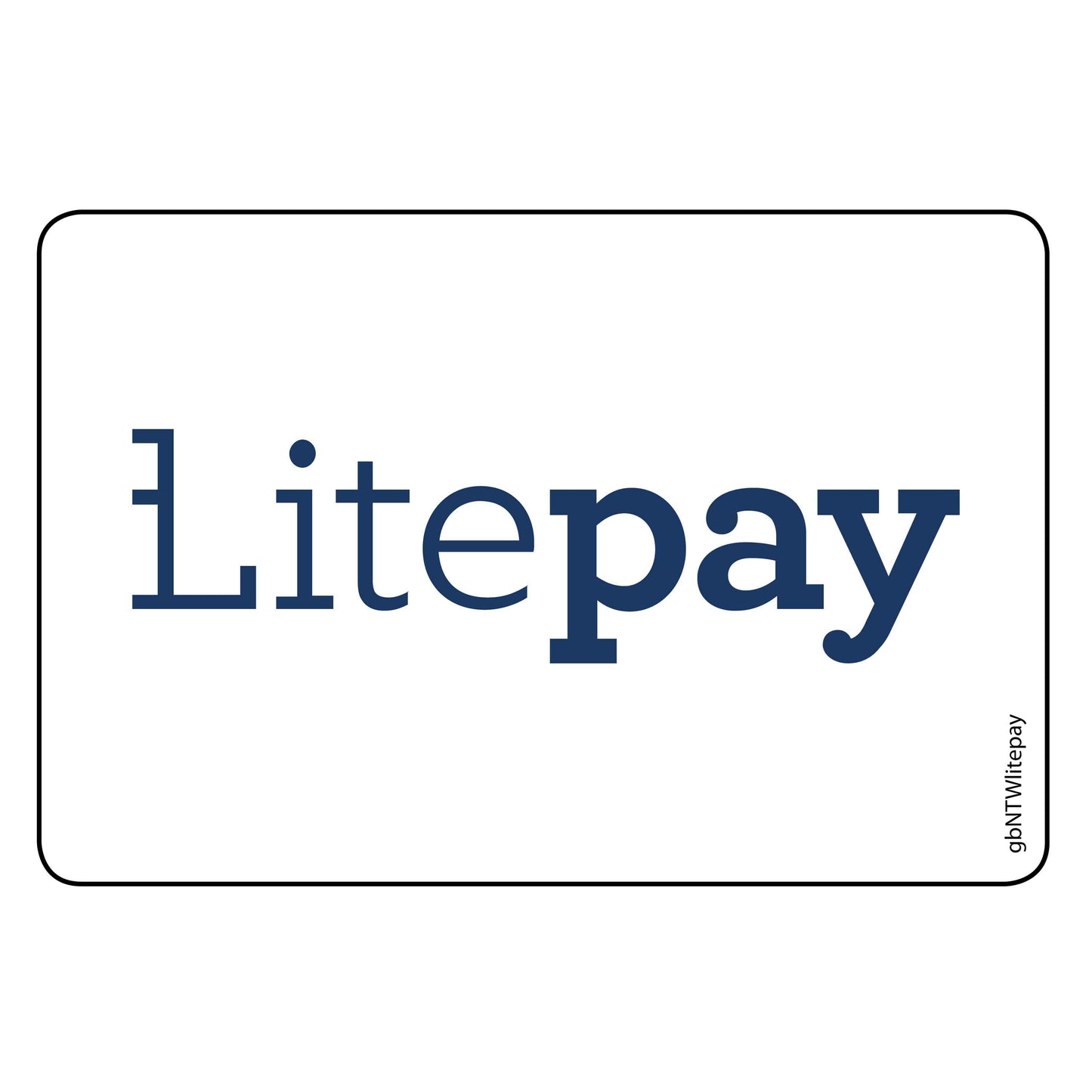 Single Network Decal, Litepay. 3 inches by 2 inches in size. 