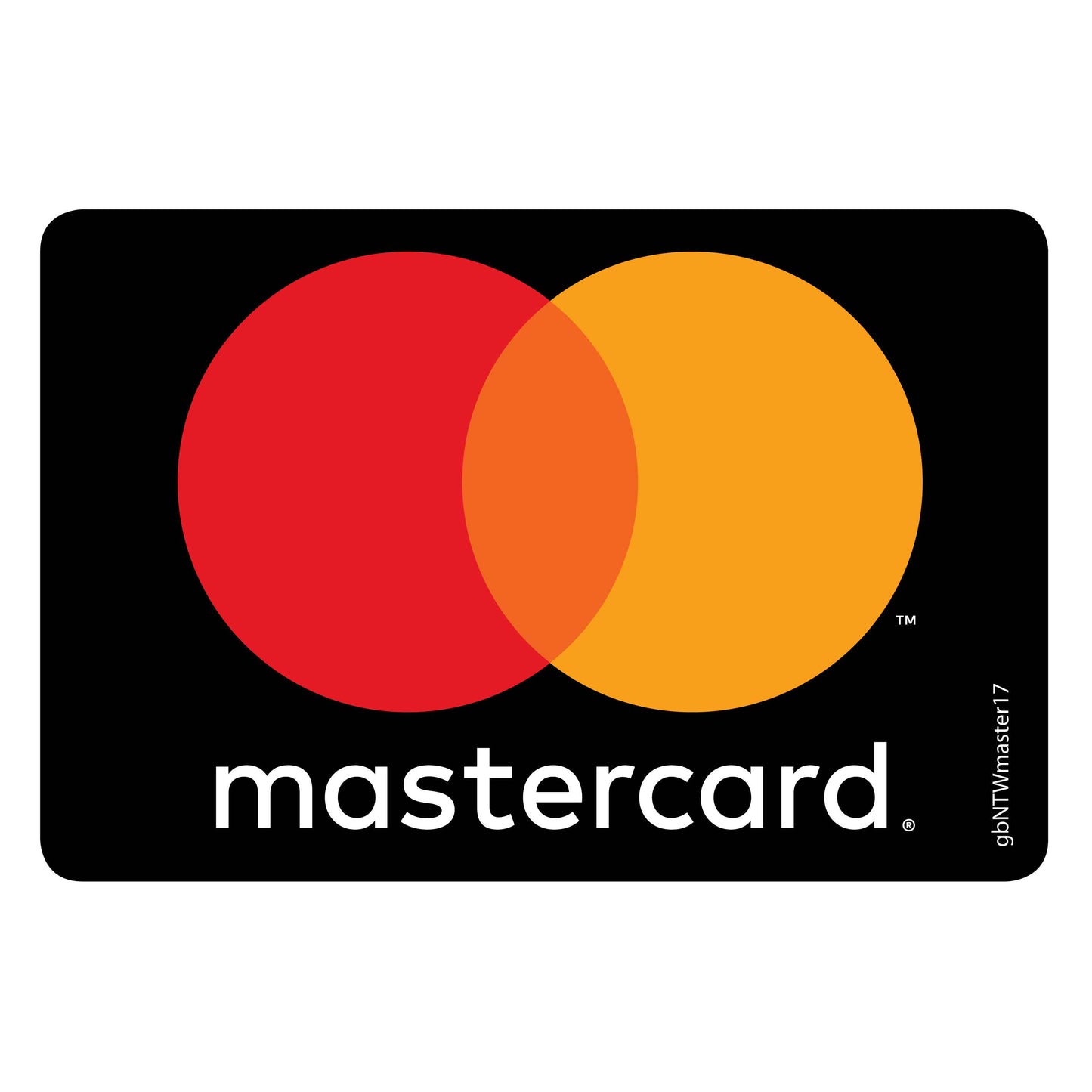 Single Network Decal, MasterCard. 3 inches by 2 inches in size. 