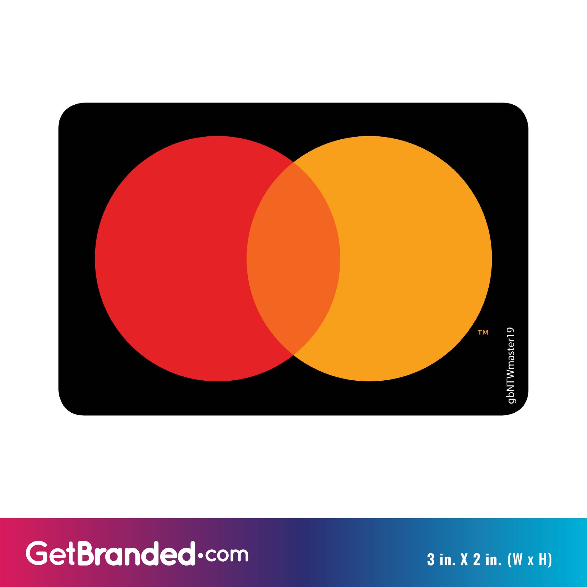 Single Network Decal, MasterCard size guide.