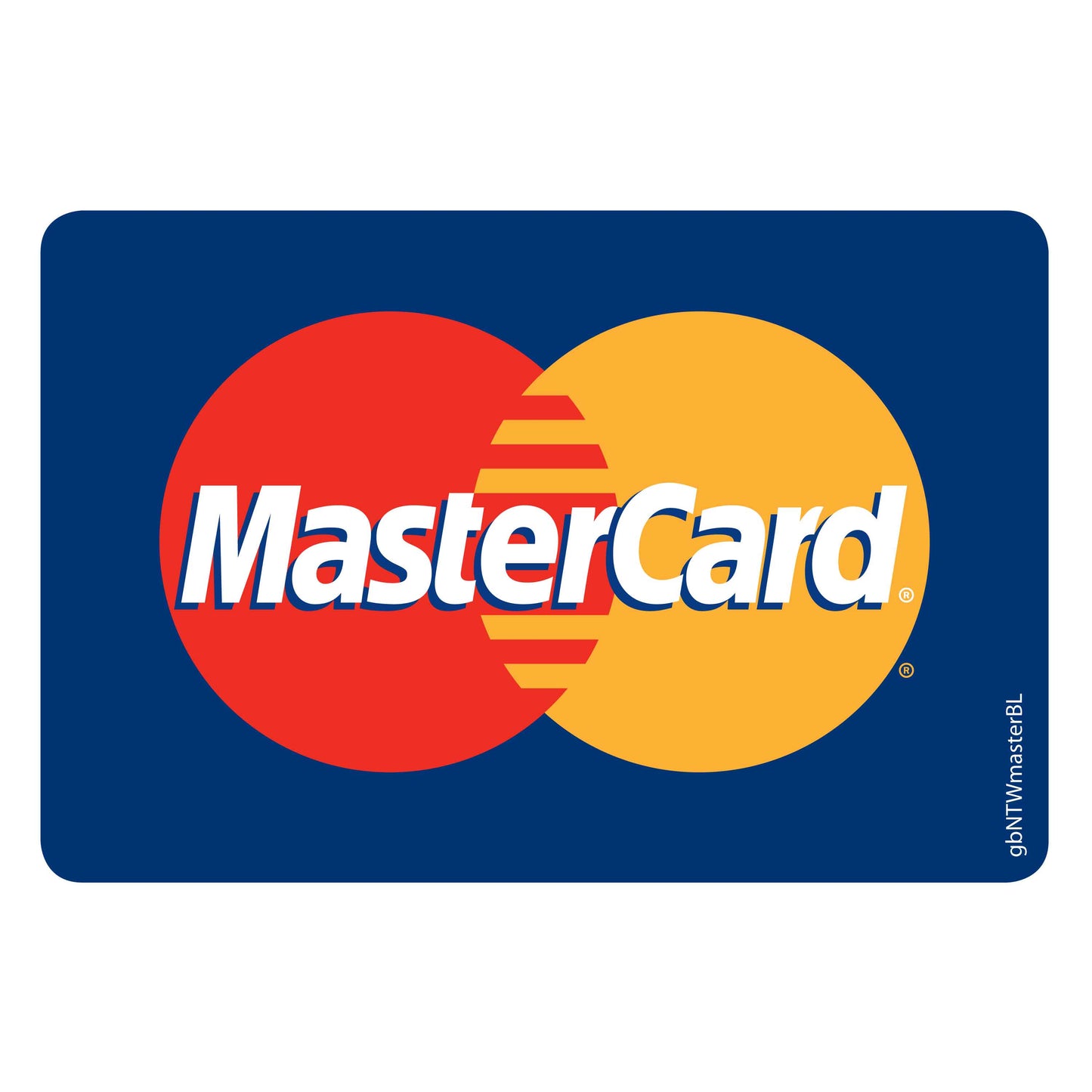 Single Network Decal, MasterCard. 3 inches by 2 inches in size
