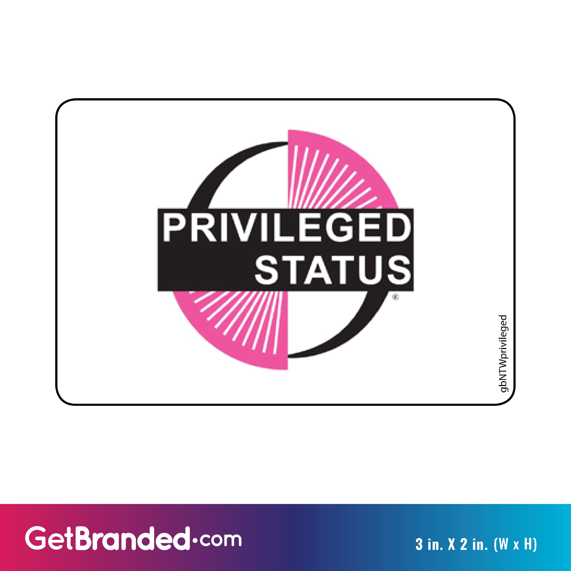 Single Network Decal, Privileged Status size guide.
