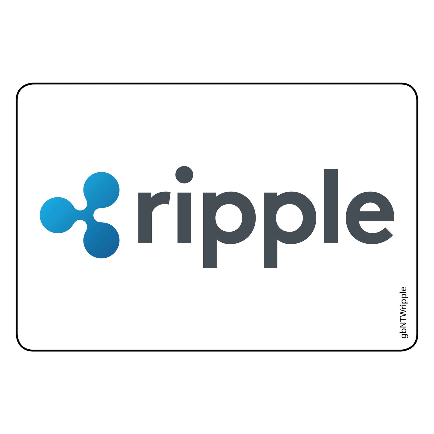 Single Network Decal, Ripple. 3 inches by 2 inches in size. 