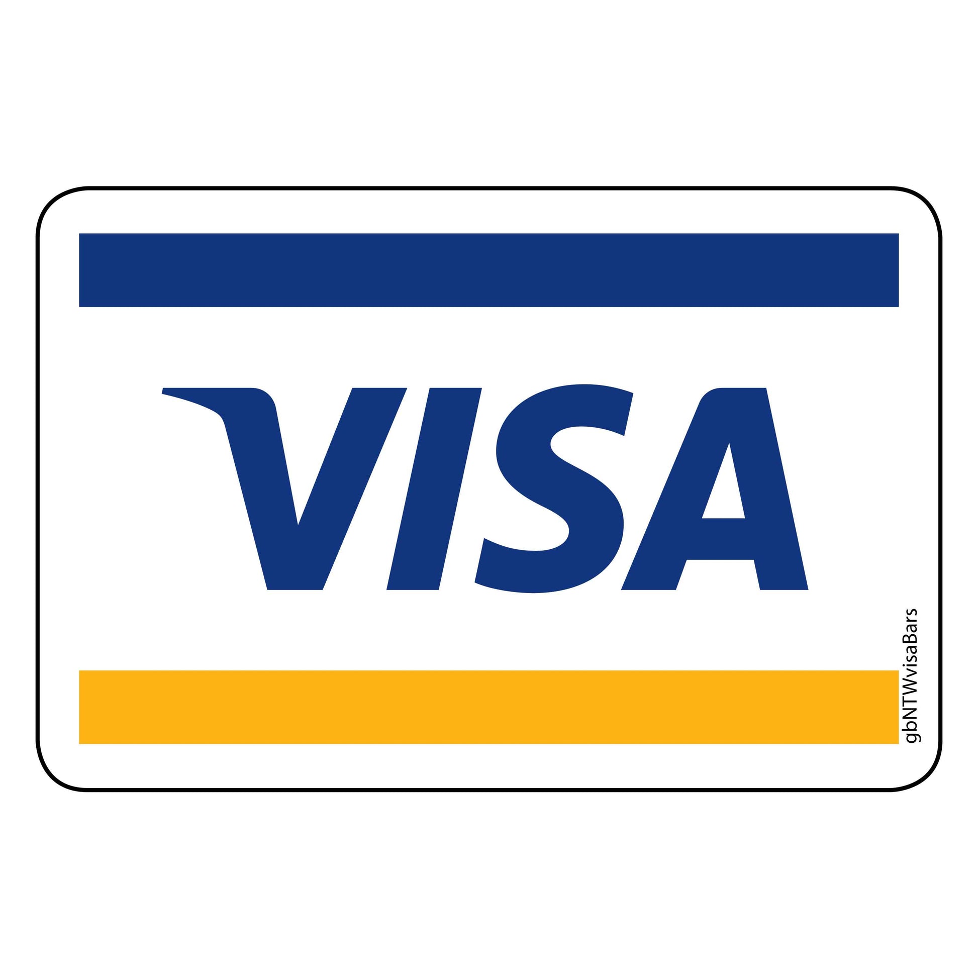 Single Network ATM Decal, Visa. 3 inches by 2 inches in size. 