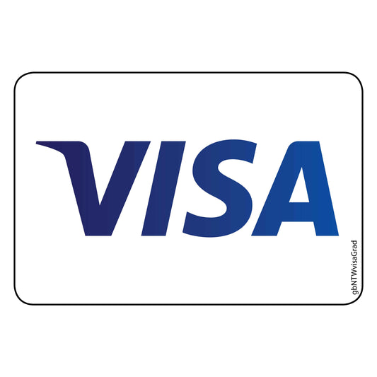 Single Network ATM Decal, Visa. 3 inches by 2 inches in size.