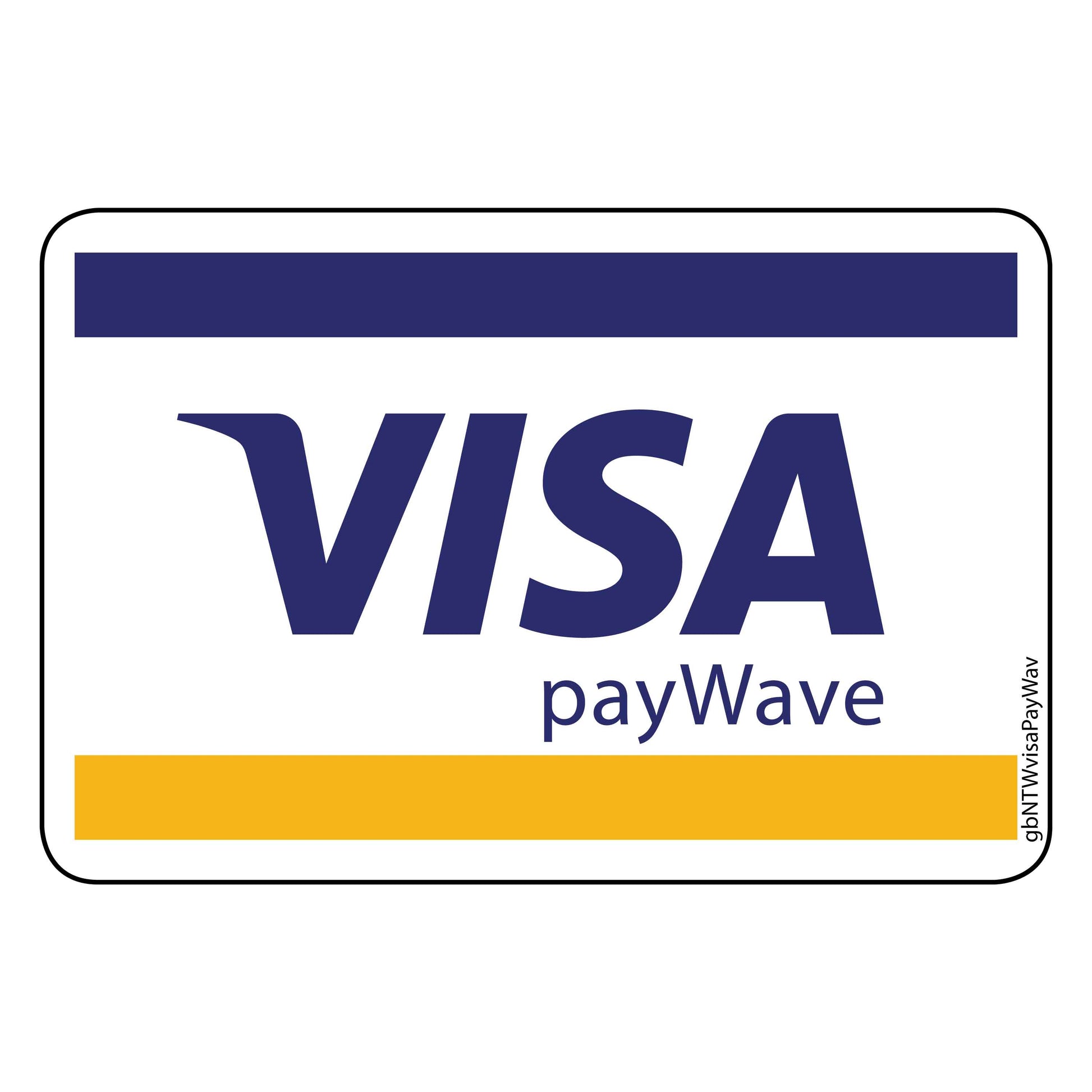Single Network ATM Decal, Visa PayWave. 3 inches by 2 inches in size. 