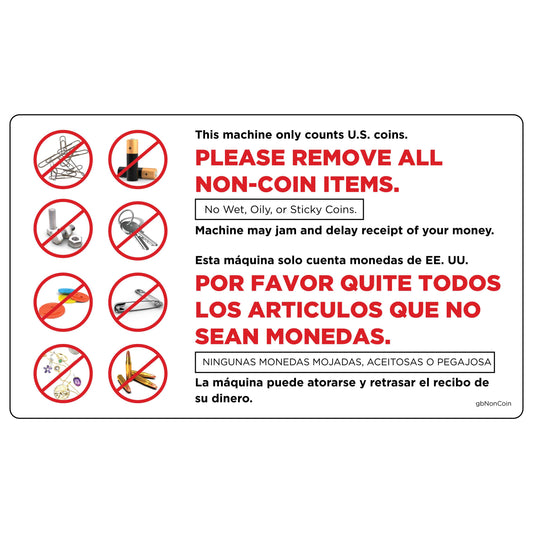 Please Remove All Non-Coin Items Decal in English/Spanish.
