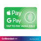 Tap to Pay Decal Green size guide.